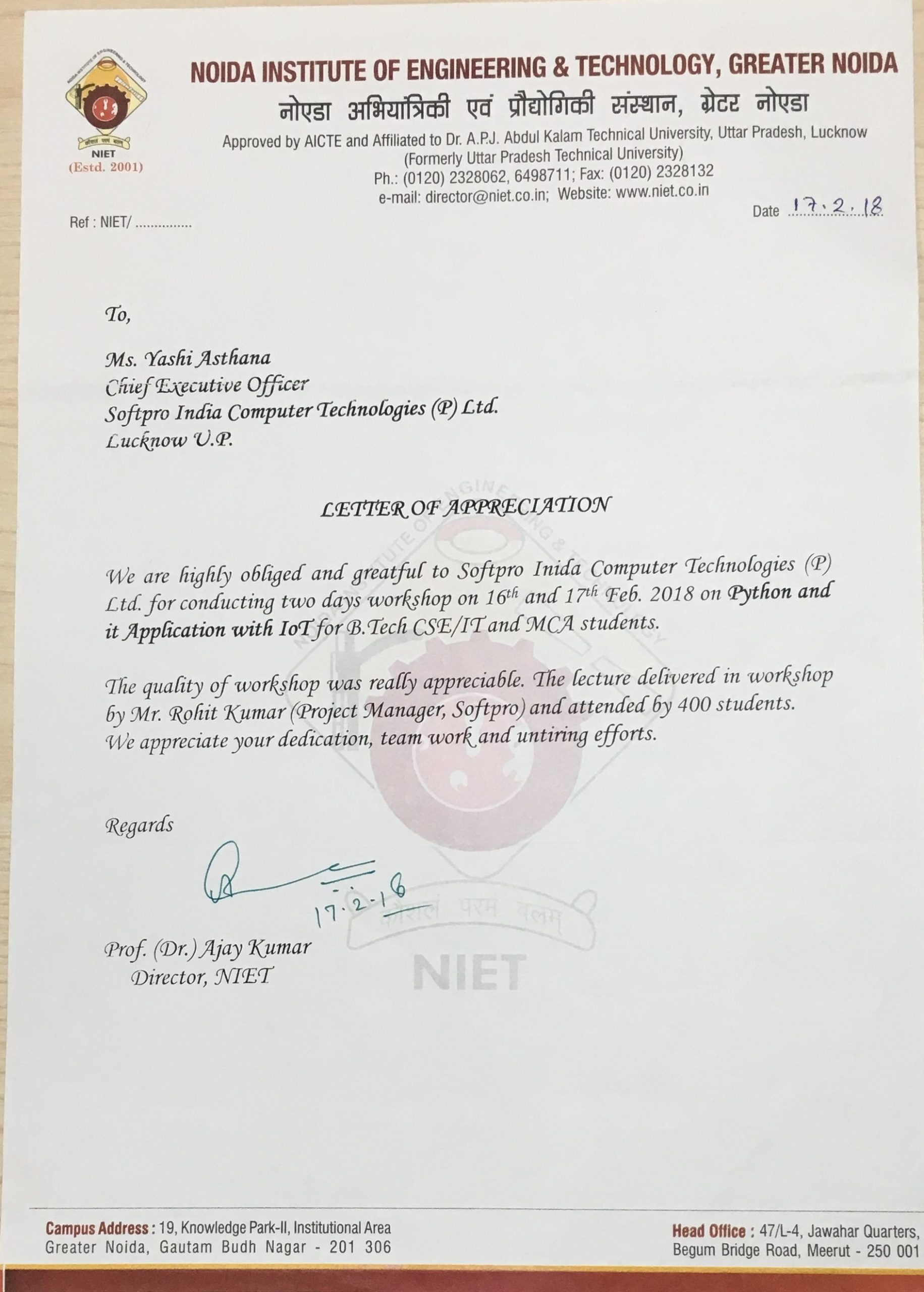 NIET, Noida